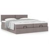 vidaXL Ottoman bed met matrassen 200x200cm stof taupe