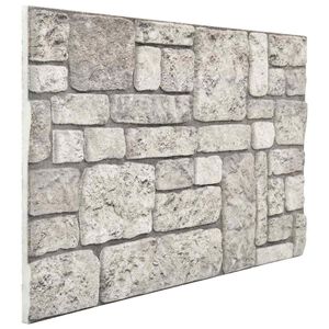vidaXL Wandpanelen 10 st 100 x 50 cm Grijs EPS-schuim
