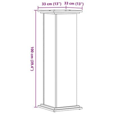 vidaXL Plantenstandaard 33x33x100 cm bewerkt hout betongrijs