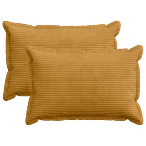 vidaXL Kussensloop 2 st HOUTEN Geel 30 x 50 cm corduroy