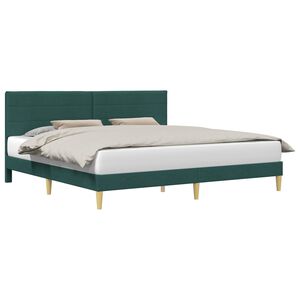 vidaXL Bedframe met hoofdeinde Donkergroen 180 x 200 cm Stof