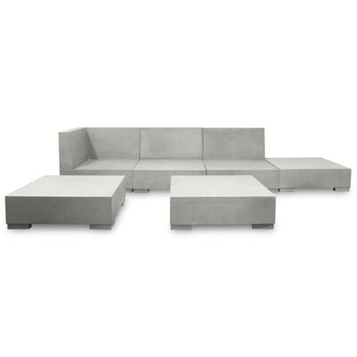 vidaXL 6-delige Loungeset met kussens beton grijs