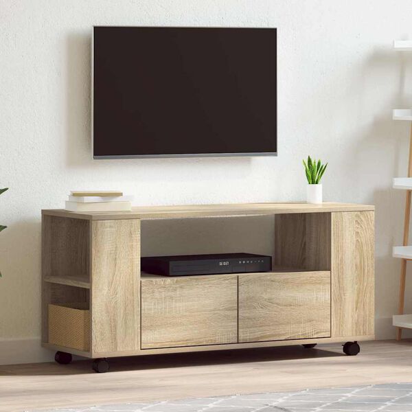 vidaXL Tv-meubel 102x34,5x43 cm bewerkt hout sonoma eikenkleurig