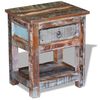 vidaXL Bijzettafel met lade 43x33x51 cm massief gerecycled hout