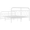 vidaXL Bedframe met hoofd- en voeteneinde metaal wit 140x200 cm