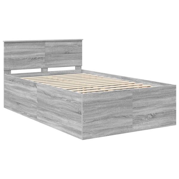 vidaXL Bedframe met hoofdeinde Grijs Sonoma 120 x 200 cm Bewerkt hout