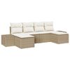 vidaXL Tuin Sofa Set 4 st Beige en Cr&egrave;me poly rattan