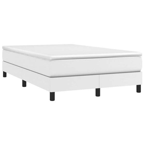 vidaXL Boxspring bed kunstleer wit 120x200 cm