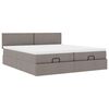 vidaXL Ottoman bed met matrassen en LED's 200x200cm stof taupe