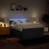 vidaXL Boxspring met matras stof blauw 160x200 cm