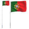 vidaXL Vlag met vlaggenmast Portugal 5,5 m aluminium