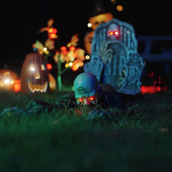 vidaXL Halloween Kruipende Zombie Groen 112 x 25.5 x 21.5 cm Polyester