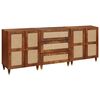 vidaXL Dressoir set 3 st 180 x 33 x 75 cm Massief Mango Hout Bruin