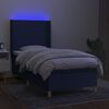 vidaXL Boxspring met matras en LED stof blauw 100x200 cm