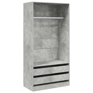 vidaXL Kledingkast 100x50x200 cm bewerkt hout betongrijs