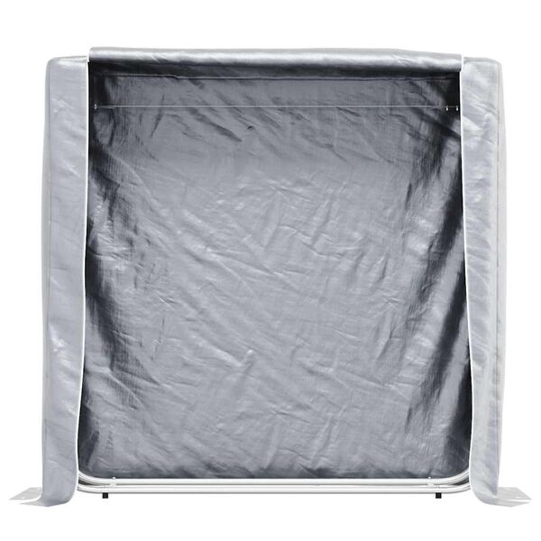 vidaXL Haardhoutrek met regenhoes 150x25x150 cm gegalvaniseerd staal