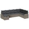 vidaXL Tuin Sofa Set met kussen met opslag 8 pcs Grijs Poly riet