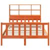 vidaXL Bed met boekenkast zonder matras hout wasbruin 160x200 cm
