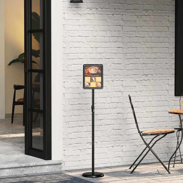 vidaXL Beurs Displays Zwart 25 x 25 x 125 cm Aluminium