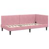 vidaXL Hoekbedframe met hoofdeinde Roze 80 cm x 200 cm Fluweel