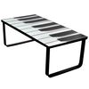 vidaXL Salontafel met piano-print glazen tafelblad