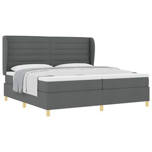 vidaXL Boxspringbed met matras Donkergrijs 200 x 200 cm Stof