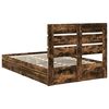 vidaXL Opslag bed met lade Gerookt eiken 120 x 190 cm Bewerkt hout