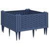 vidaXL Plantenbak met pinnen 42,5x42,5x28,5 cm polypropeen blauwgrijs