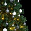 vidaXL Kunstkerstboom met scharnieren 300 LED's en kerstballen 210 cm