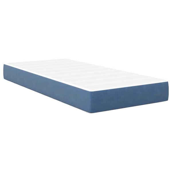 vidaXL Bedmatras met matras Blauw 90 x 200 cm Stof