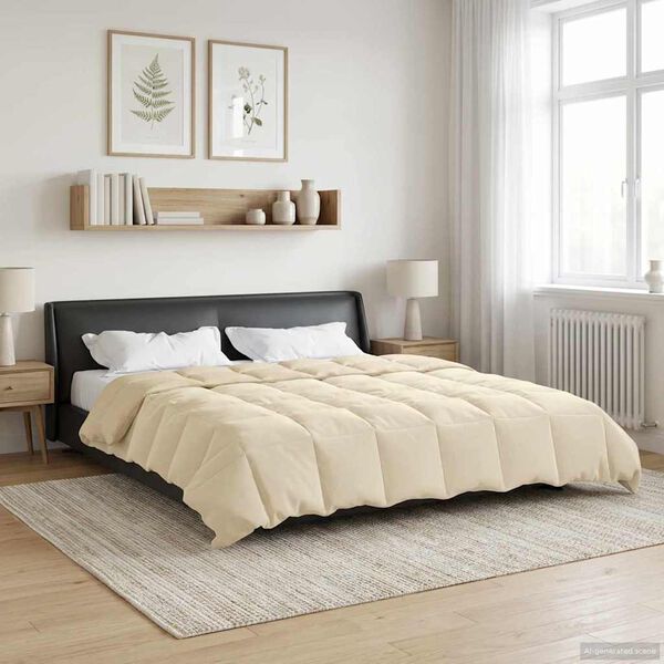 vidaXL Winter Dekbed Gekwilt Cr&egrave;me 240 x 260 cm Microfiber
