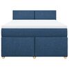 vidaXL Boxspring met matras stof blauw 160x200 cm