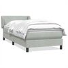 vidaXL Boxspring met matras fluweel lichtgrijs 90x210 cm
