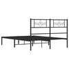 vidaXL Bedframe met hoofdbord metaal zwart 120x200 cm
