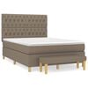 vidaXL Boxspring met matras stof taupe 140x190 cm
