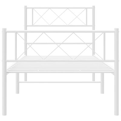 vidaXL Bedframe met hoofd- en voeteneinde metaal wit 107x203 cm