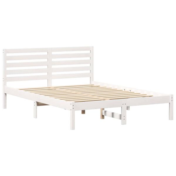 vidaXL Bedframe met hoofdeinde Wit 120 x 200 cm Massief grenenhout