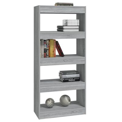 vidaXL Boekenkast/kamerscherm 60x30x135 cm bewerkt hout grijs sonoma