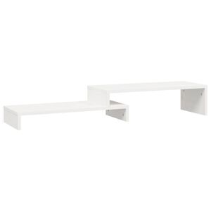 vidaXL Monitorstandaard (52-101)x22x14 cm massief grenenhout wit
