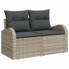 vidaXL Tuin Sofa Set met kussen 9 pcs Lichtgrijs Poly Rattan