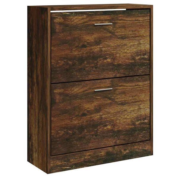 vidaXL Schoenenkast 63x24x81 cm bewerkt hout gerookt eikenkleurig