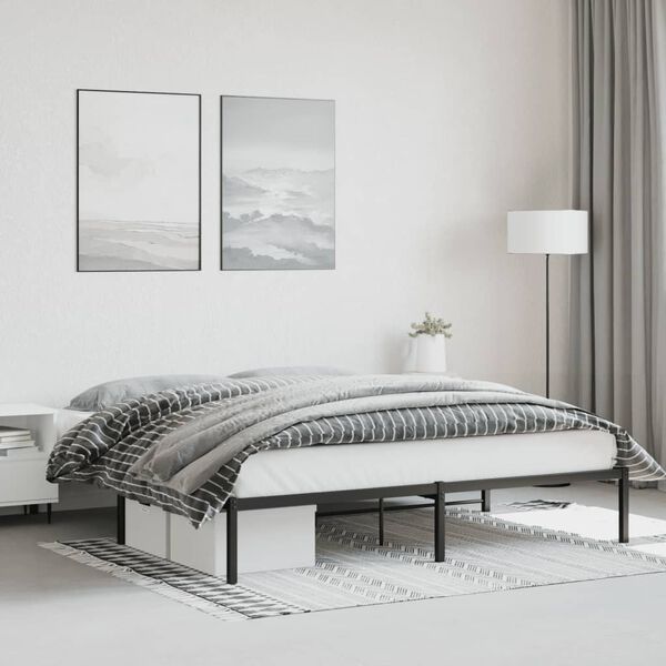 vidaXL Bedframe metaal zwart 183x213 cm