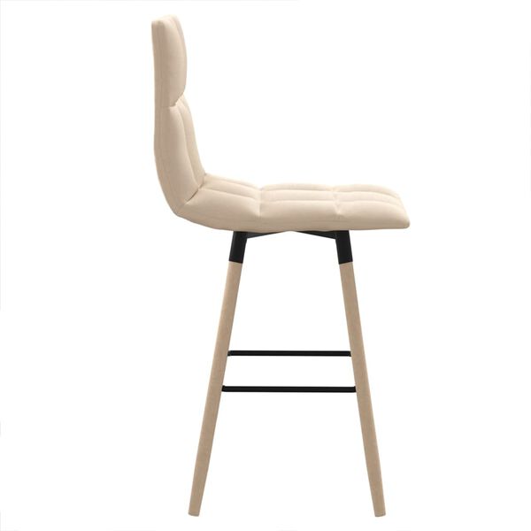 vidaXL Barkrukken 2 st stof crèmekleurig