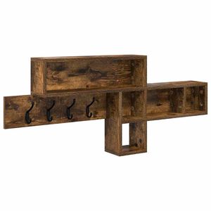 vidaXL Wandgemonteerde kapstok Gerookt eiken 100 x 12 x 43,5 cm