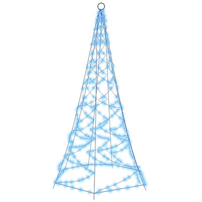 vidaXL Vlaggenmast kerstboom 200 LED's blauw 180 cm
