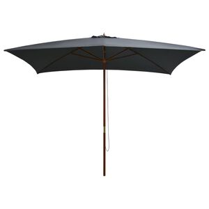 vidaXL Parasol met houten paal 200x300 cm antraciet