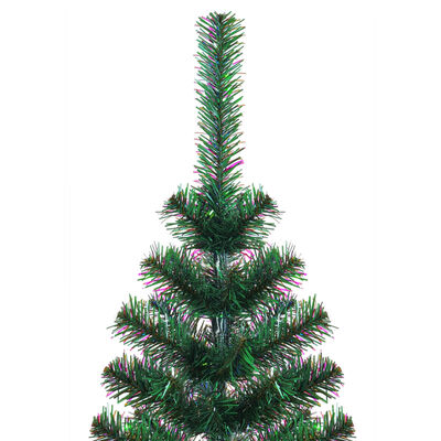 vidaXL Kunstkerstboom met iriserende uiteinden 210 cm PVC groen