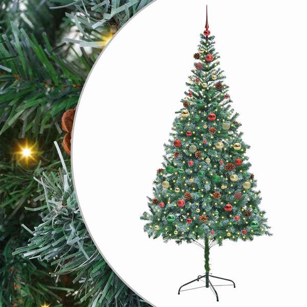 vidaXL Kunstkerstboom met 300 LED Groen 210 cm PVC en Staal