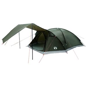 vidaXL Huisje Tent met dak Leger groen 8-persoons Polyester en staal