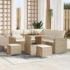 vidaXL Tuinbankenset 8 pcs Beige poly rattan
